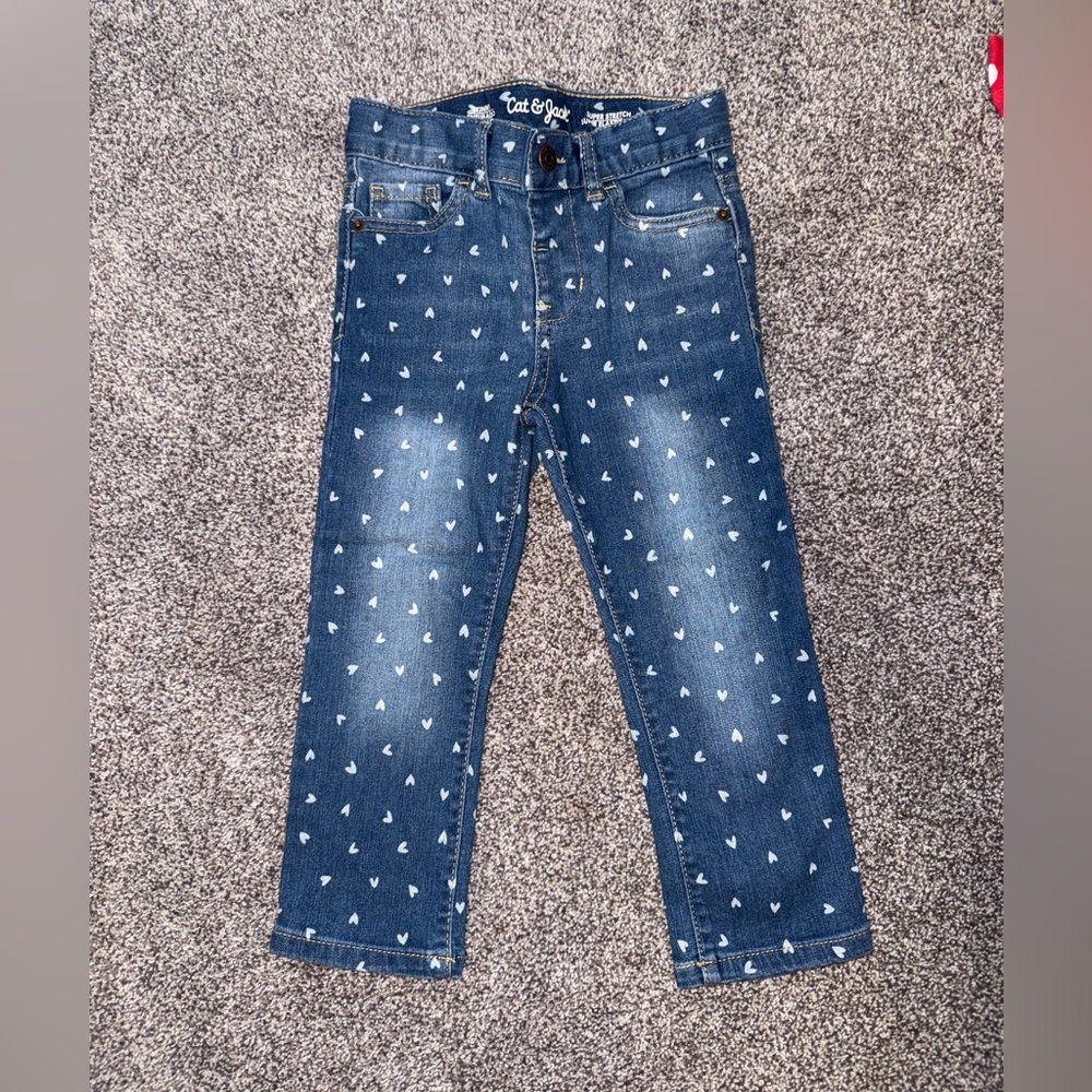 Cat & Jack Denim with Heart Accents